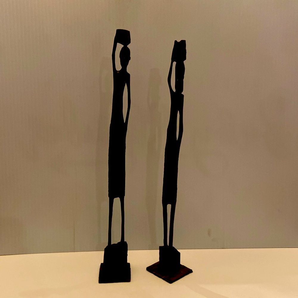Pair of Vintage African Wooden Sculptures